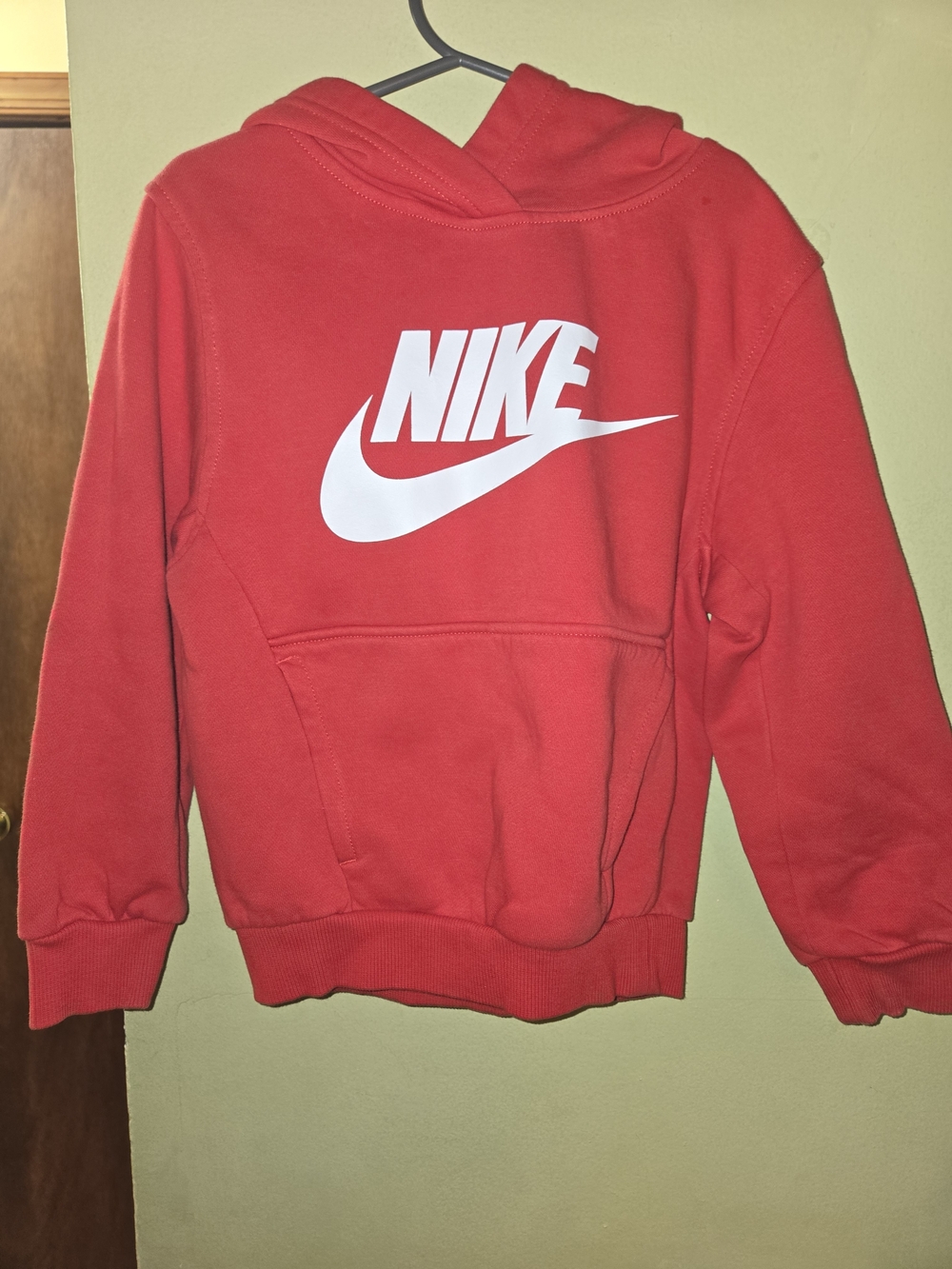 Nike Kids Red Hoodie with White Swoosh